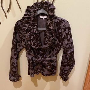 Anne Fontaine Velvet Detail Blouse Size 2